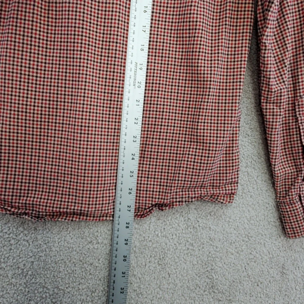 J Crew Slim Fit Button Down Shirt Mens Medium Gingham‎ Plaid Red Blue Preppy